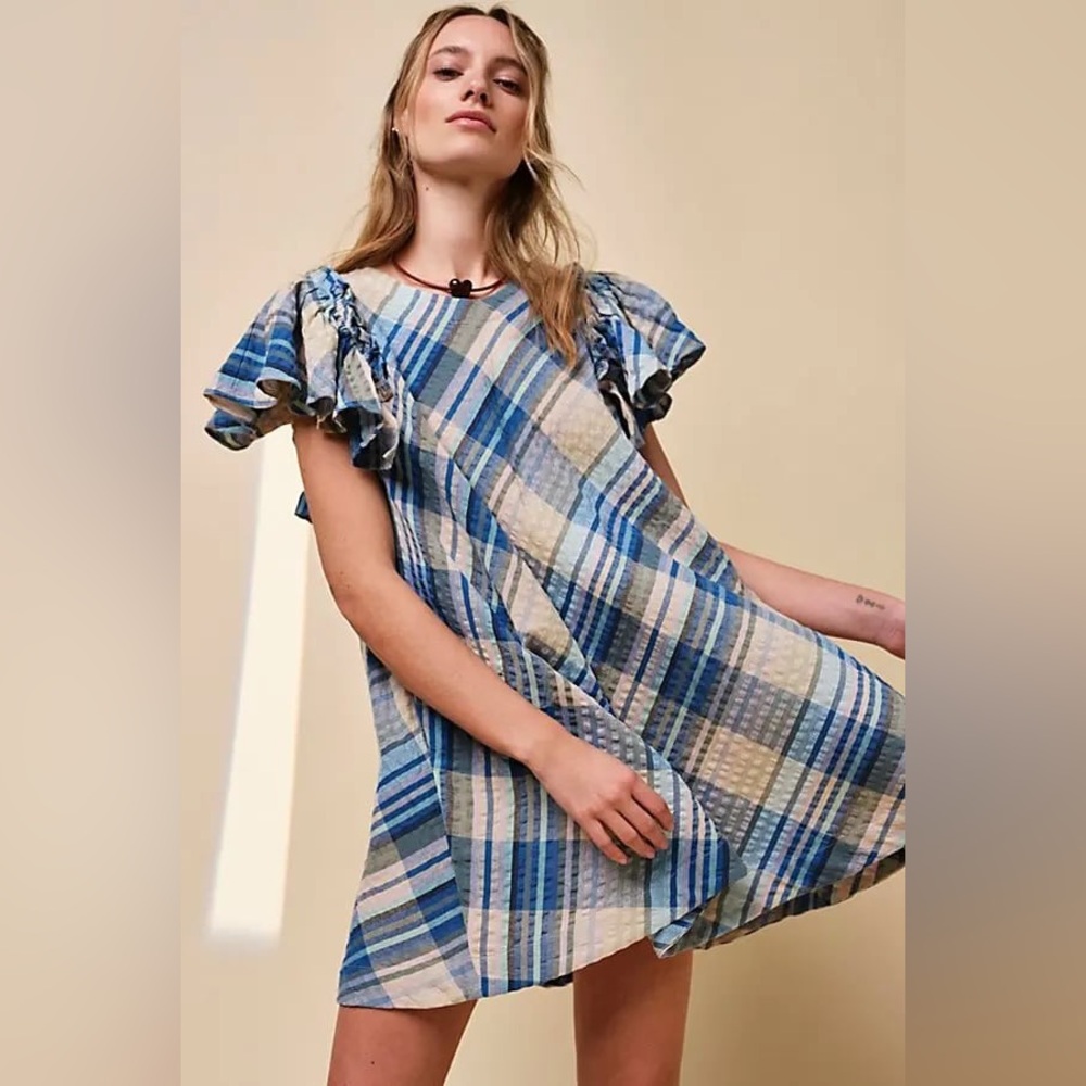 Free People Yara Madras Mini Dress